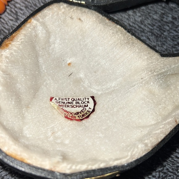 HAND CARVED MEERSCHAUM PIPE GREEN MAN / PIRATE VINTAGE WITH CUSTOM CASE. - Picture 14 of 17